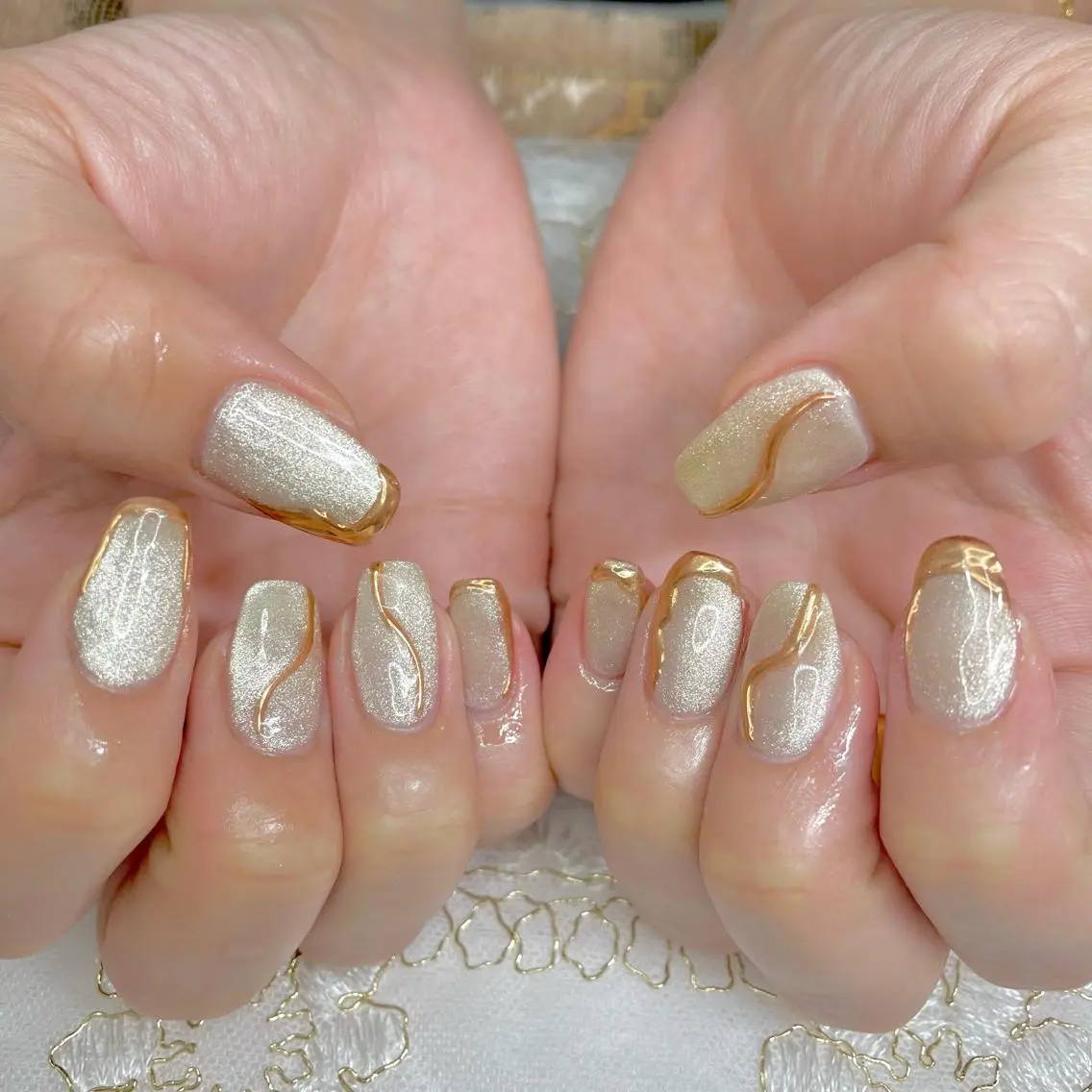 ネイル アートネイル オーロラネイル ジェルネイル 持ち込み ニュアンスネイル J terrace Nailのネイルデザイン