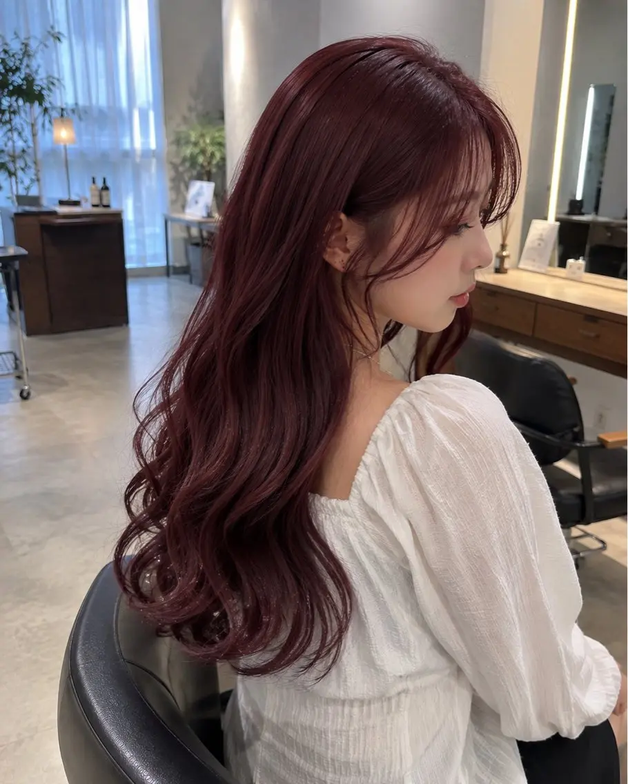 ロング カラー ヘアカラー 🍒モテ暖色カラー × うる艶✧ ゆなのヘアスタイル