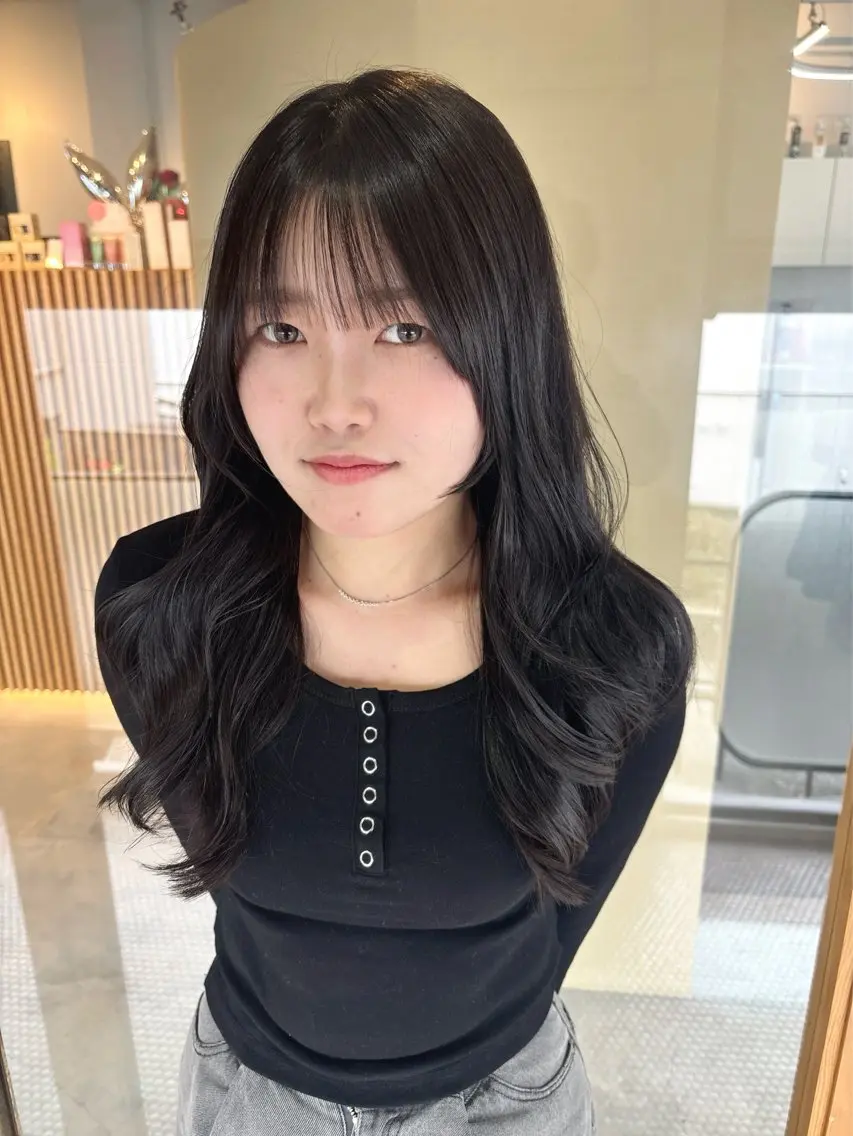 セミロング 韓国風ヘア レイヤーカット 海外風ヘア 野田光也のヘアスタイル
