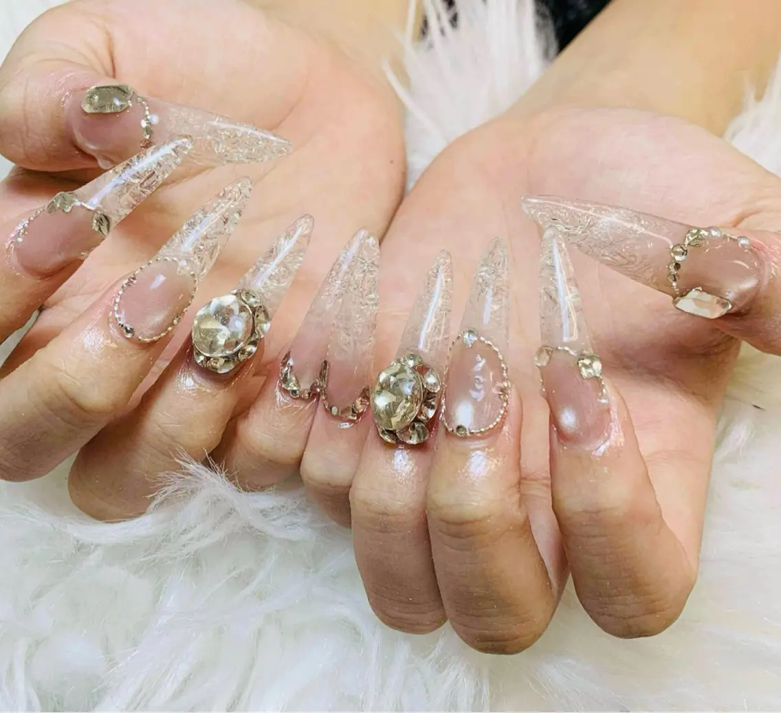 ネイル チークネイル 長さ出し フットネイル マグネットネイル 持ち込み ハンドネイル ANH NAIL ゴテゴテ専門店💎のネイルデザイン