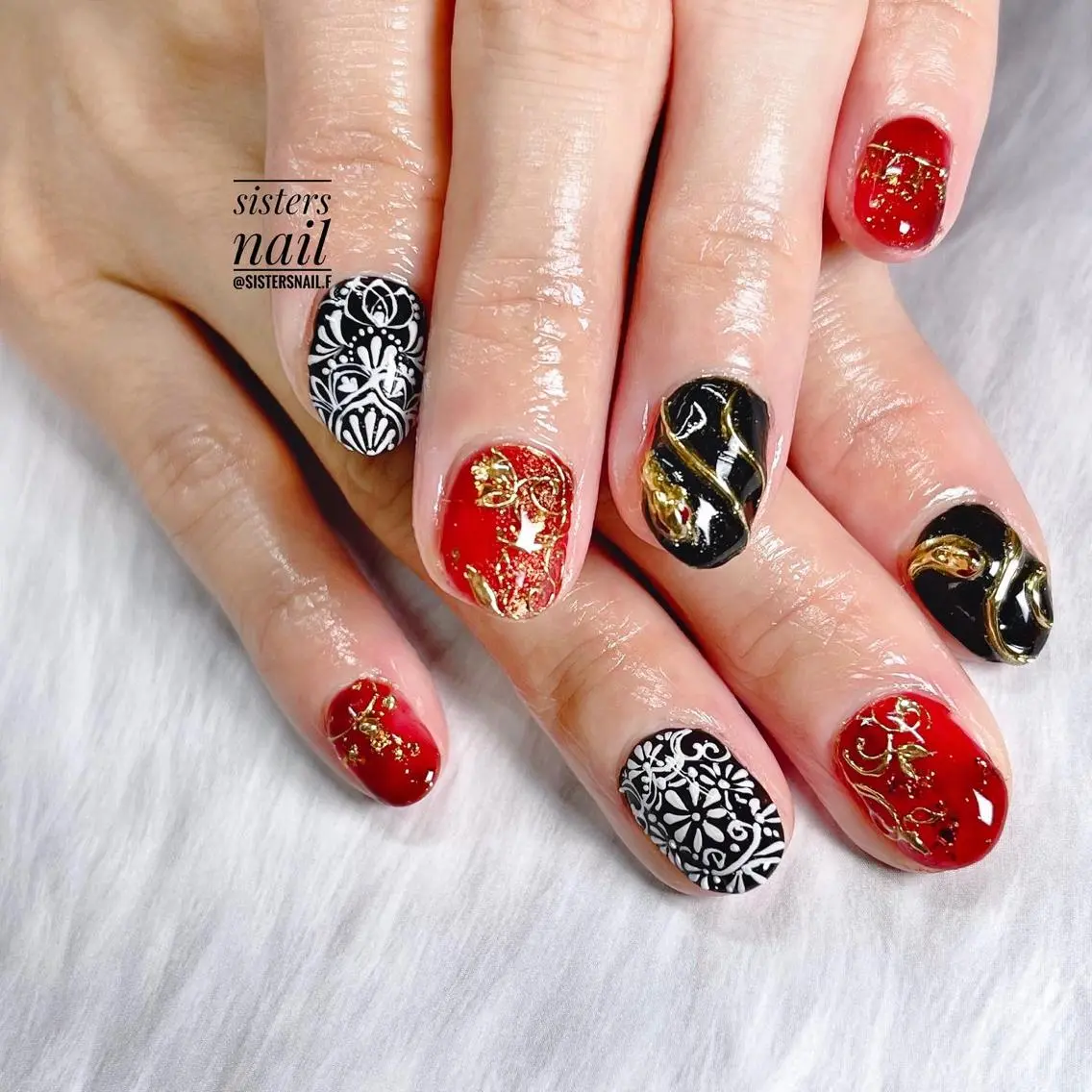ネイル アートネイル べっ甲ネイル sisters nail.fのネイルデザイン