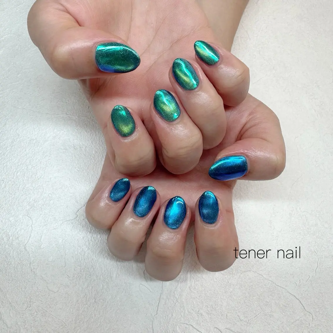 ネイル オーロラネイル マグネットネイル ハンドネイル テネルネイル tener nailのネイルデザイン