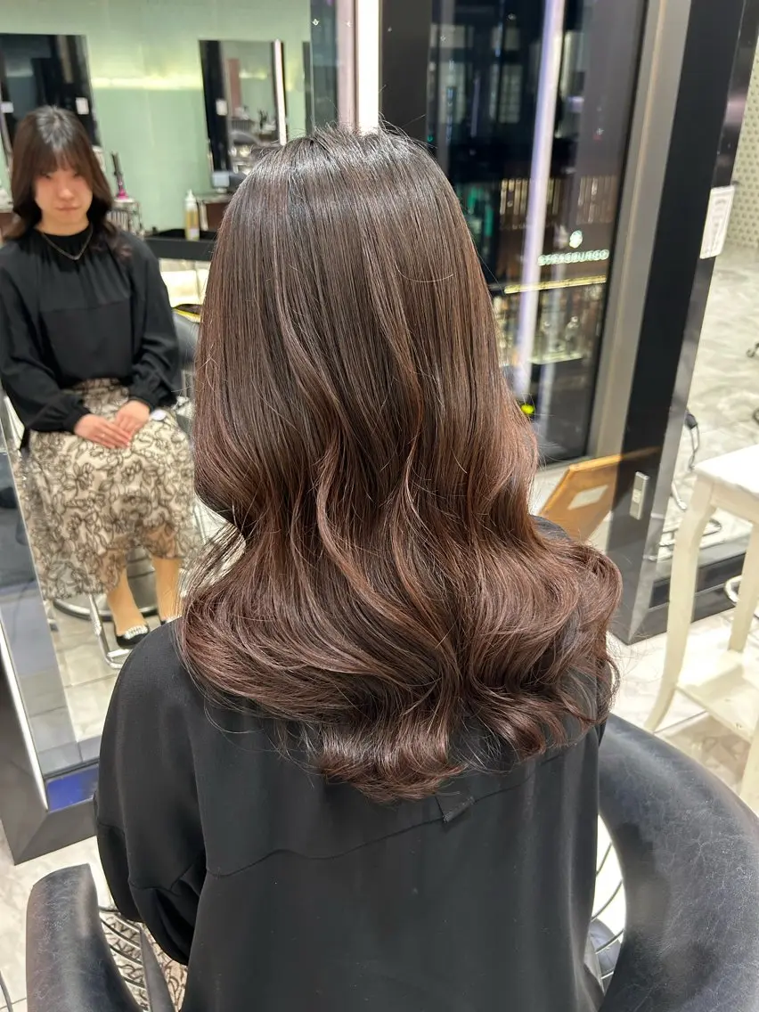 ミディアム パーマ カット パーマ 韓国っぽ水光肌カラー マンツーマン🫧なおのヘアスタイル
