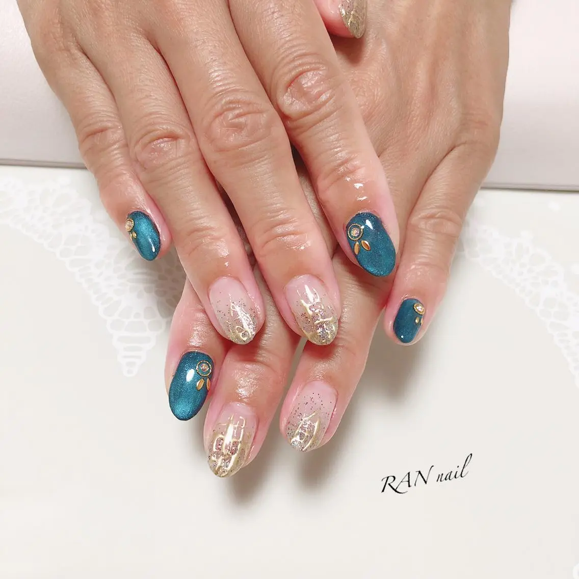 ネイル フットネイル キラキラネイル オフィスネイル 夏ネイル RAN nailのネイルデザイン