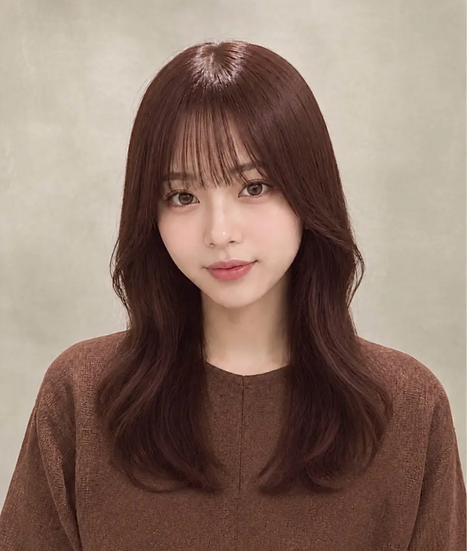 セミロング カラー ブラウンカラー ヘアカラー 🤍艶モテカラー♡ ブラウン🤍Rimiのヘアスタイル