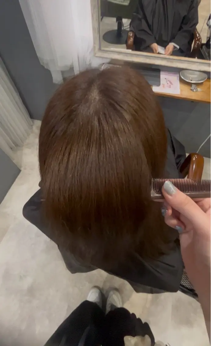 🤍Hair Color (白髪染めフルカラー)➕トリートメント➕シャンプー・ブロー込みの写真