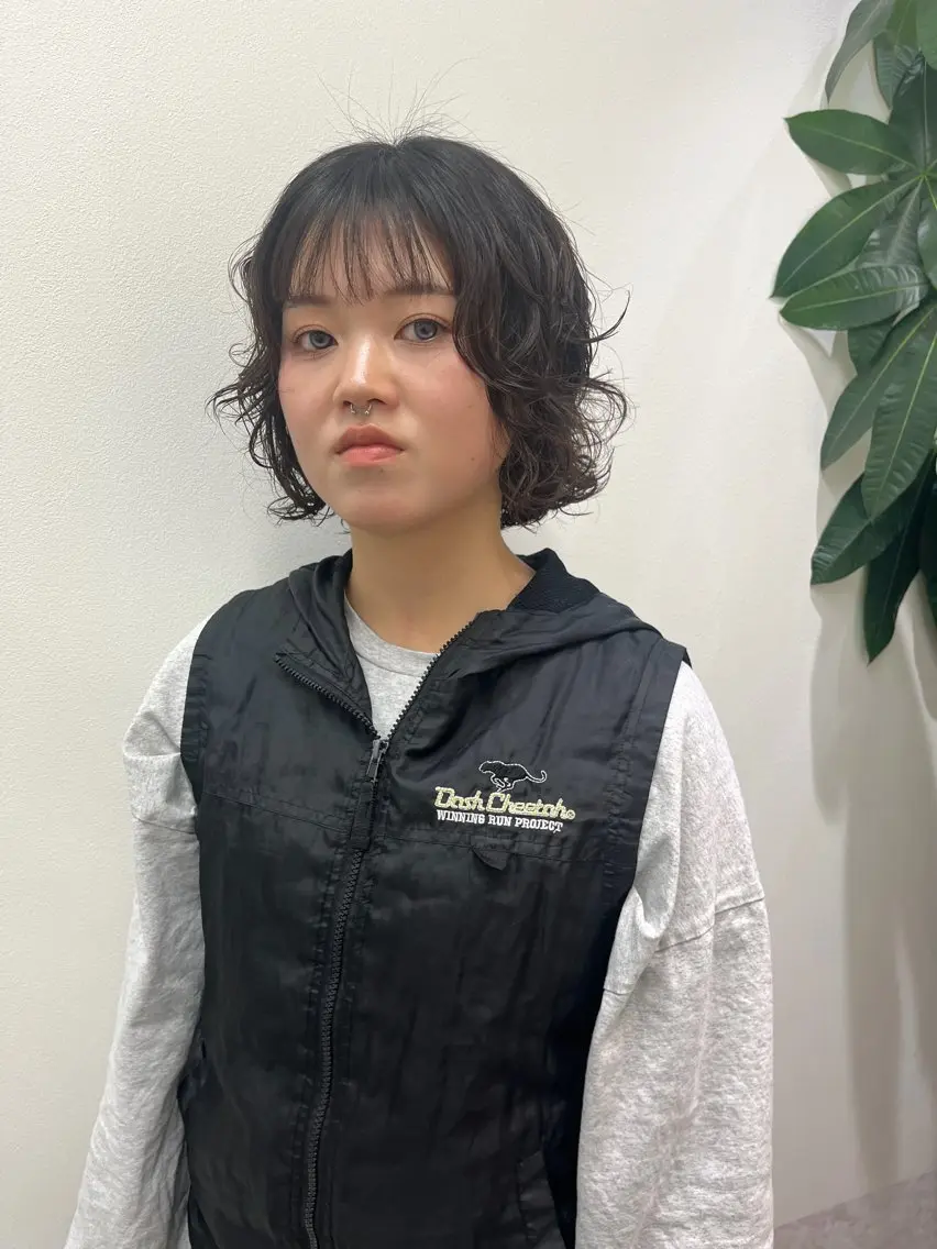 ショート パーマ カット パーマ トリートメント 松村 澪里のヘアスタイル
