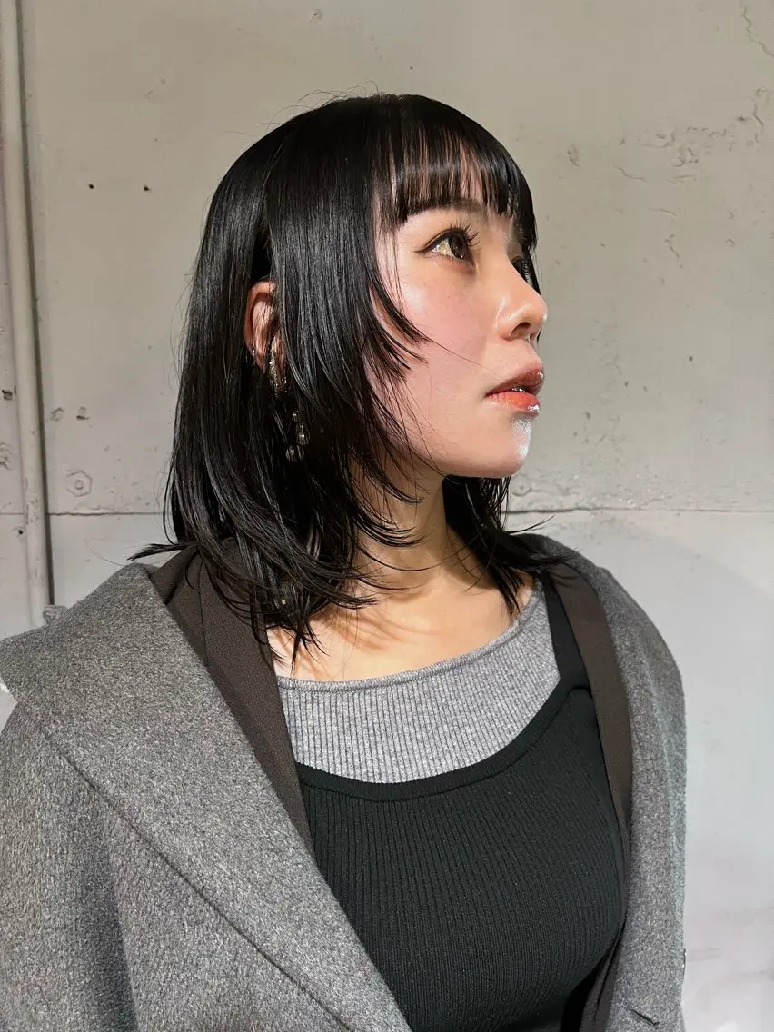 ミディアム カット ヘアカラー トリートメント Yuto /レイヤー、ウルフのヘアスタイル