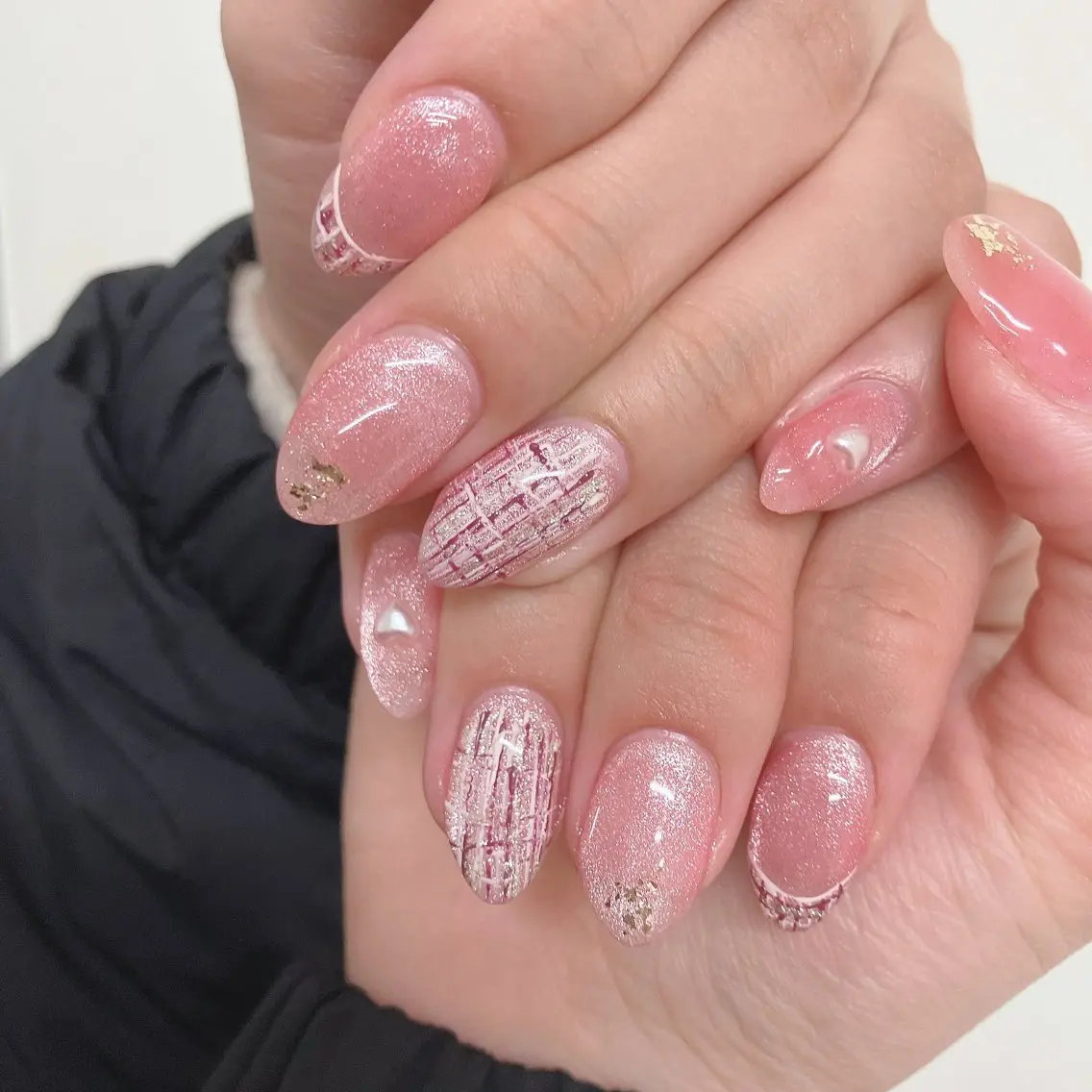 ネイル ガーリー ツイードネイル ハンドネイル nails 🎀meのネイルデザイン