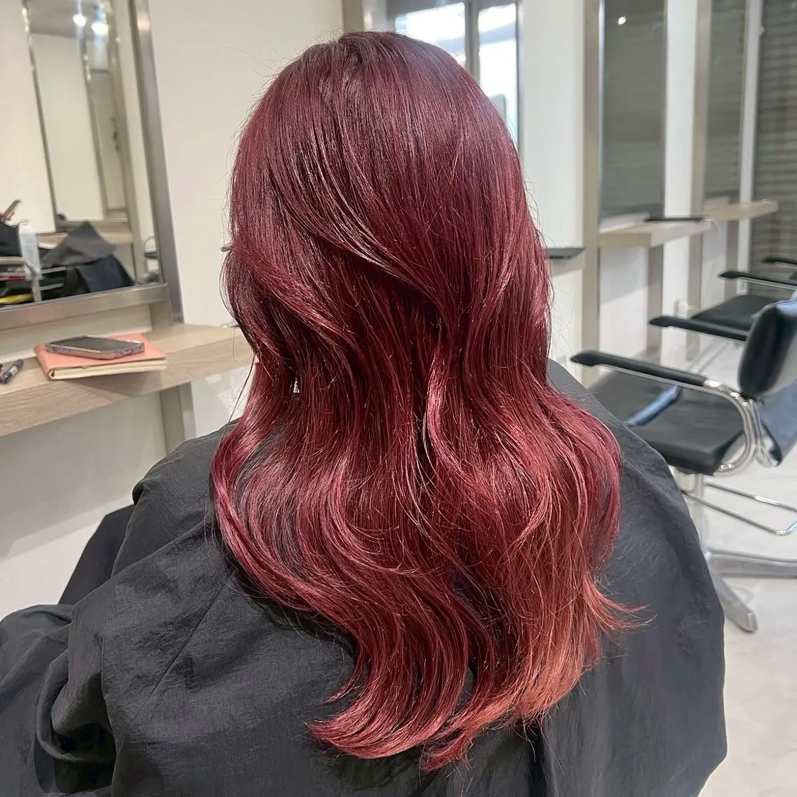 ロング ヘアカラー トリートメント yuuka 🖤韓国ヘア🖤のヘアスタイル