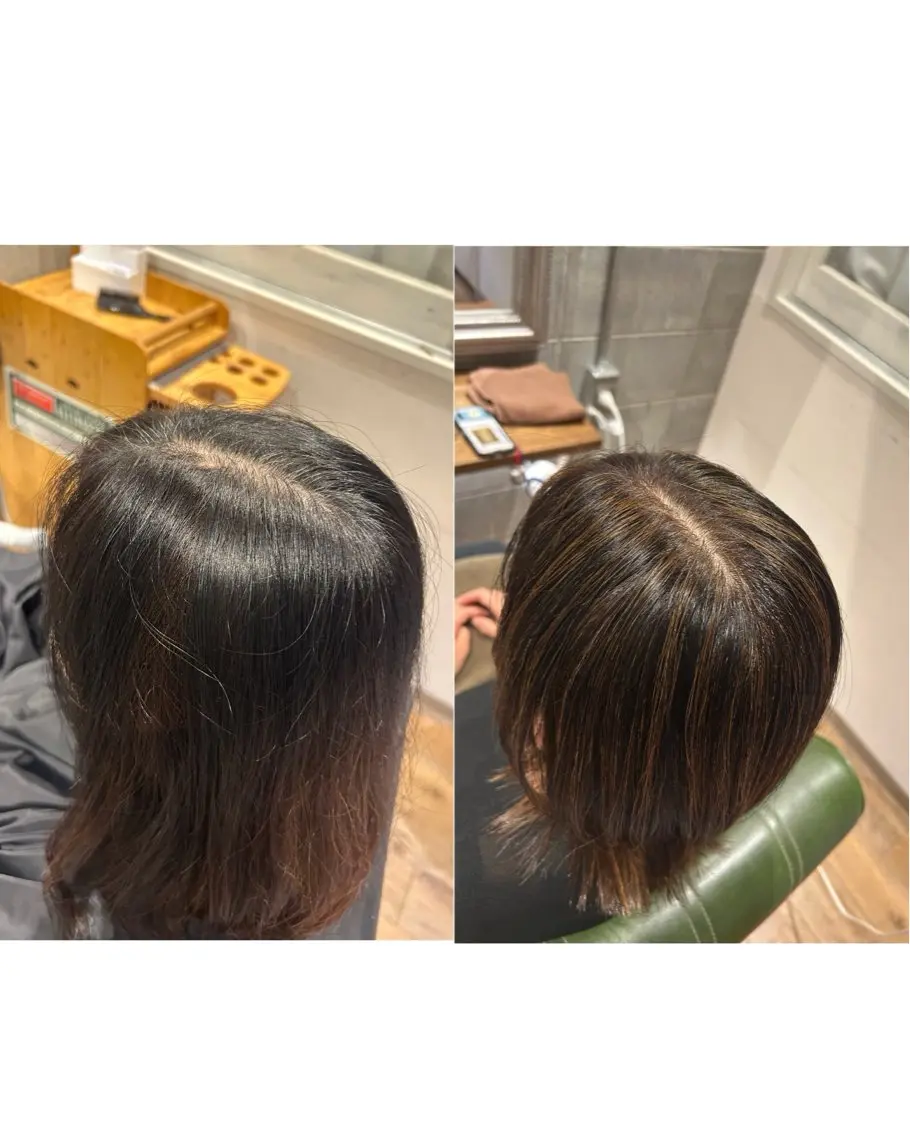 ミディアム ハイライト Hiromu: 白髪ぼかしハイライトのヘアスタイル