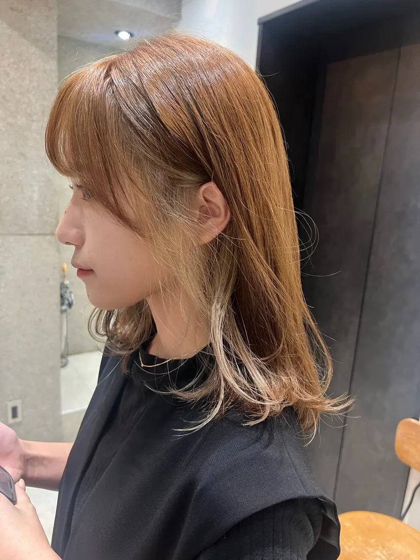 ミディアム カラー ベージュカラー ブリーチ カット ヘアカラー 🌿ニュアンス/髪質 改善🌿Fukudaのヘアスタイル