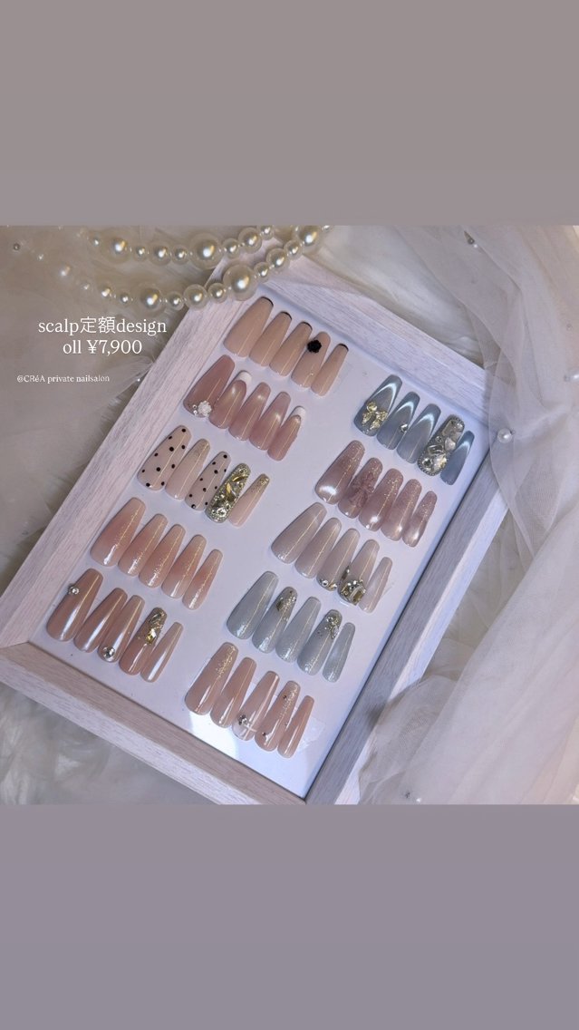 ネイル スカルプネイル ハンドネイル CRéA nail Jr.のネイルデザイン