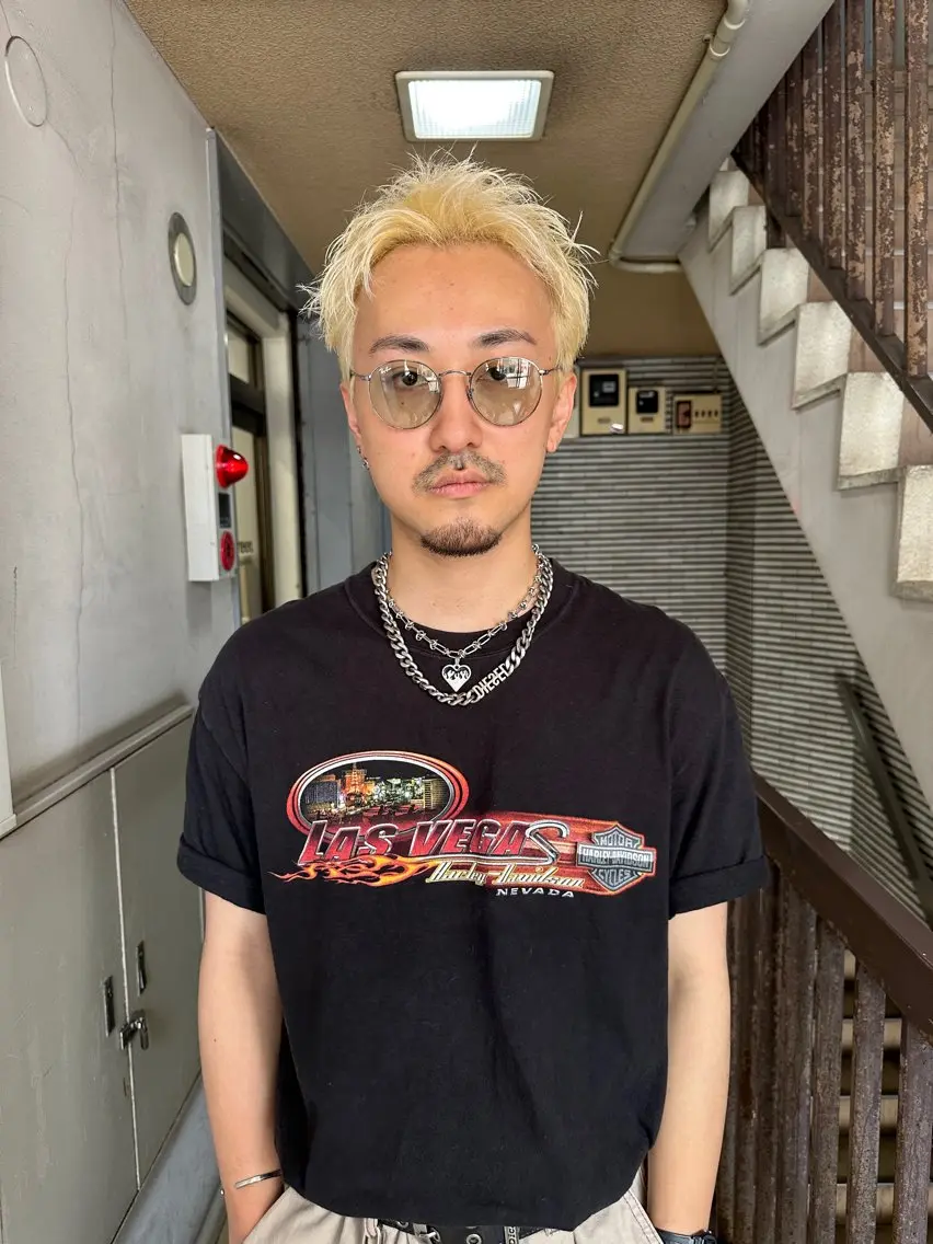 ショート カラー メンズ グランジヘア 無造作ヘアHYUGAのヘアスタイル