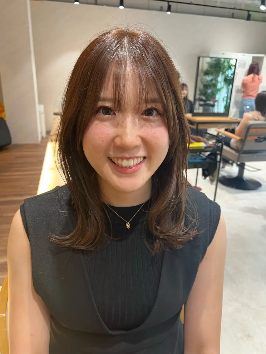 セミロング 韓国風ヘア カット ヘアカラー トリートメント 艶ボブ🤎ボブパーマ 透明感カラー\メンズのヘアスタイル