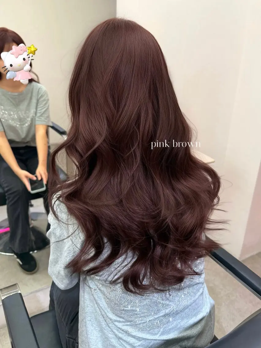 ロング カラー ブリーチ ブラウンカラー 透明感カラー ブリーチなしカラー ピンクカラー ヘアカラー トリートメント 【店長】 Mahiroのヘアスタイル