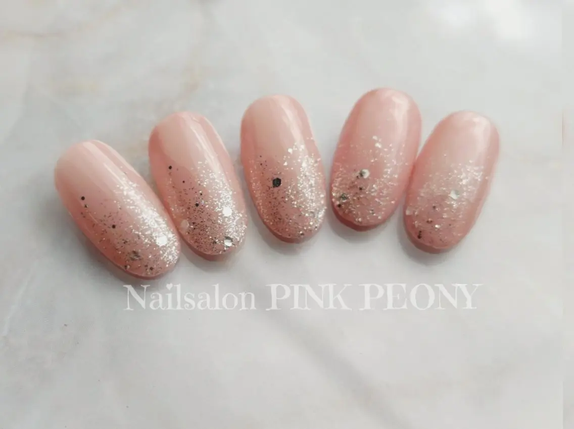 ネイル グラデーション ラメ(グリッター) ラメグラデーション PINK PEONY    AMIのネイルデザイン