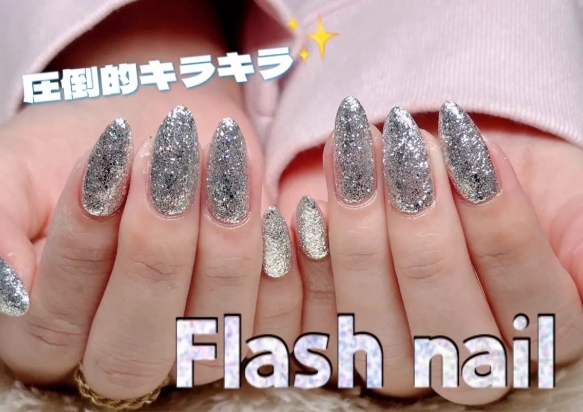 【ハンドネイル】　41種類から選べるフラッシュネイル　¥4980の写真