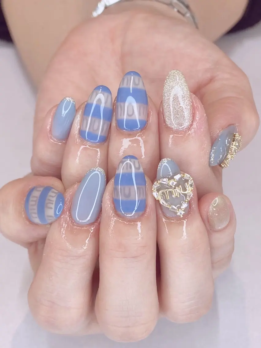 ネイル アートネイル オーロラネイル クリアネイル グラデーション ハート Nail Salon ertiのネイルデザイン