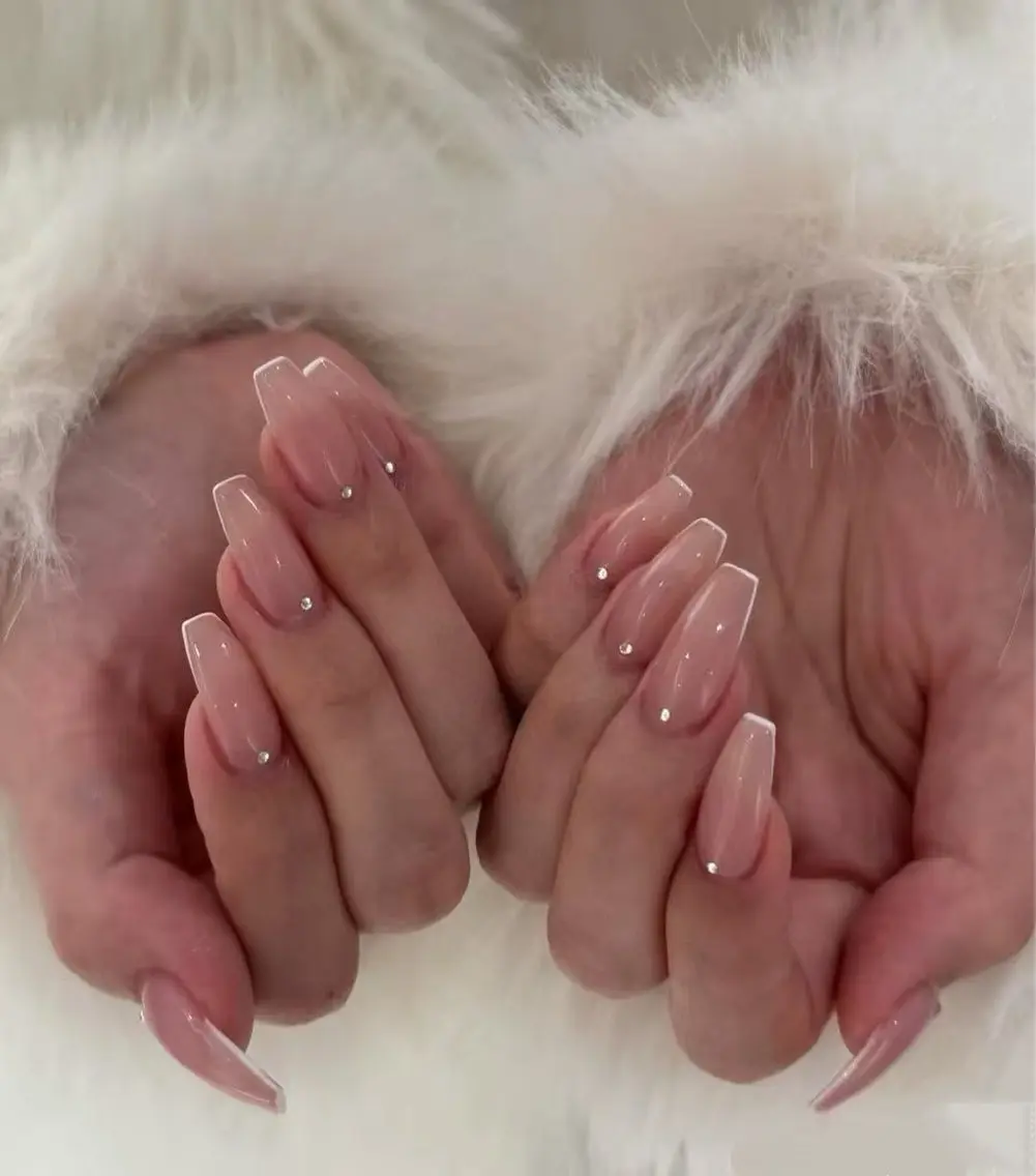 ネイル フラワーネイル フレンチネイル ジェルネイル ガラスフレンチ ハート ハンドネイル BabyYouMi nailのネイルデザイン