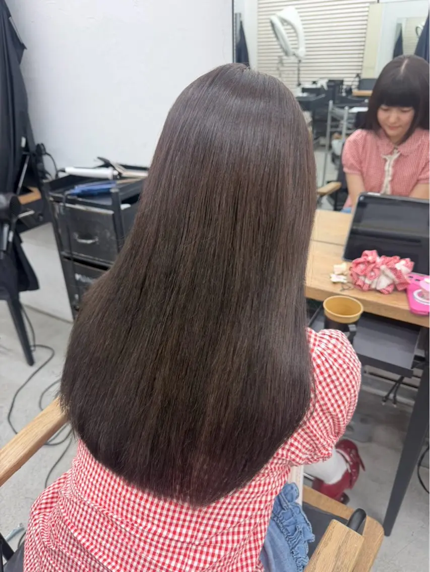 ロング カラー ヘアアレンジ ショコラグレージュ グレージュ ヘアカラー トリートメント ゆめか🦋 /似合わせカラー💖のヘアスタイル