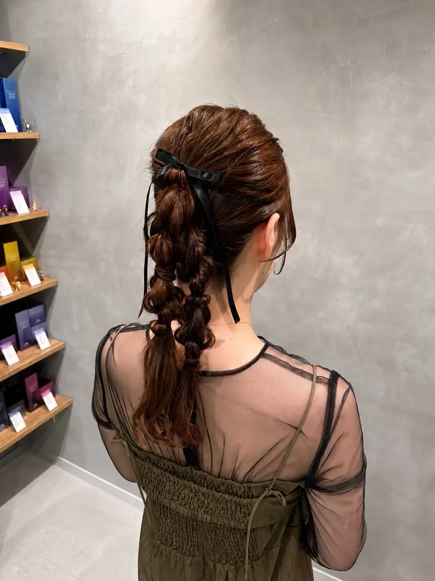 ロング ヘアアレンジ ヘアセット うる艶カラー 顔周りカット♡ikuのヘアスタイル