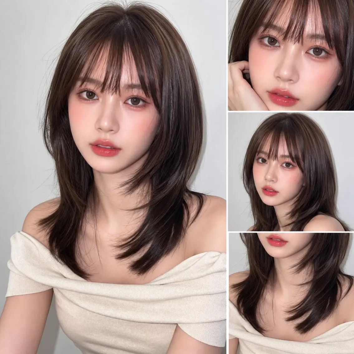 ミディアム カラー カット ヘアカラー トリートメント 🦋韓国風レイヤー/ 艶髪矯正🦋凛太郎のヘアスタイル