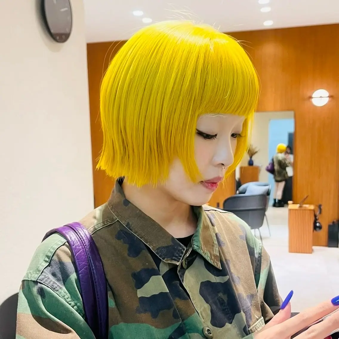 ミディアム カラー ブリーチ ボブ ヘアカラー ブリーチカラー🌟/ ちさとのヘアスタイル