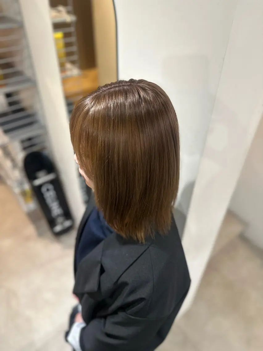 ミディアム カラー ブリーチ 透明感カラー 木下 泰乙のヘアスタイル