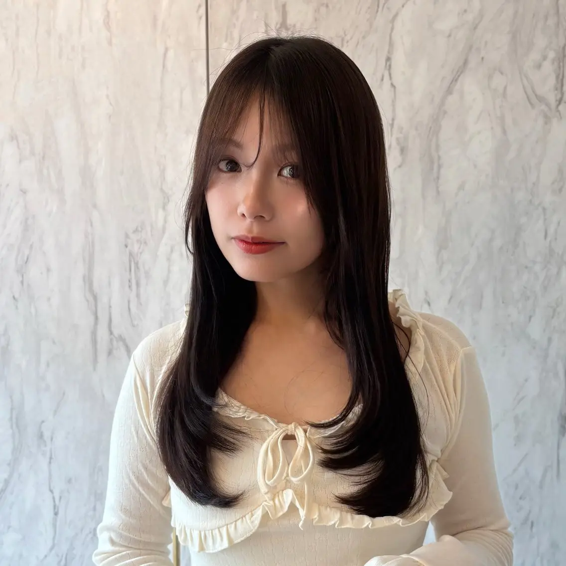 ロング カラー パーマ ヘアアレンジ メンズ キッズ カット ヘアカラー トリートメント 北千住/小顔レイヤー /顔まわり/西慶太朗のヘアスタイル