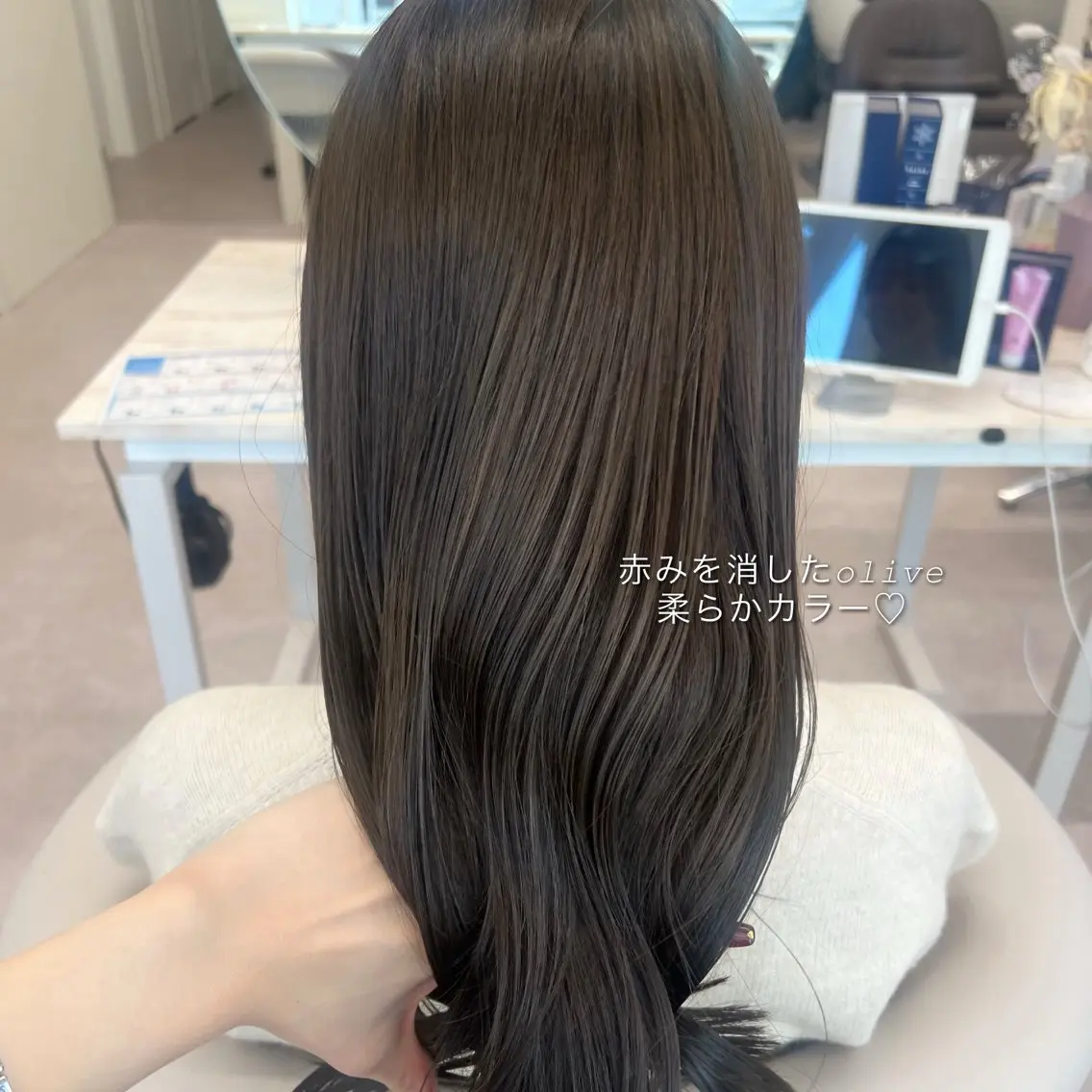 ロング カラー カット ヘアカラー トリートメント 美髪矯正/シークレッ トハイライト🤍りさのヘアスタイル