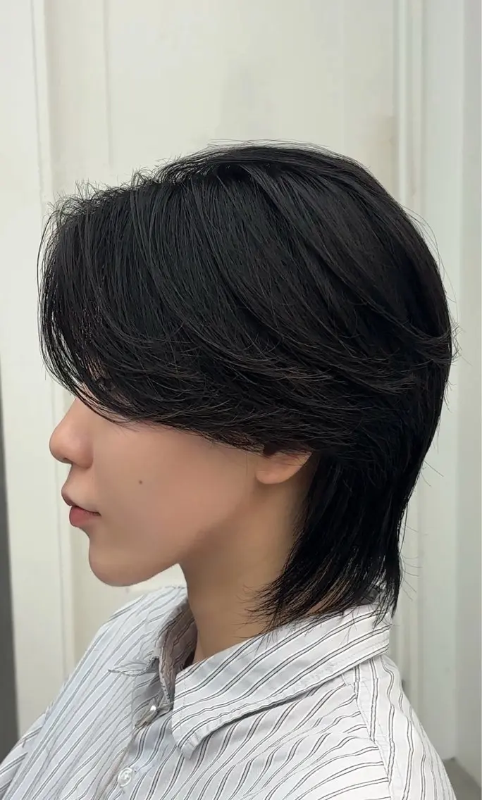 セミロング パーマ セミロングパーマ ニュアンスパーマ カット パーマ メンズ特化/韓国ヘア 神崎光希のヘアスタイル
