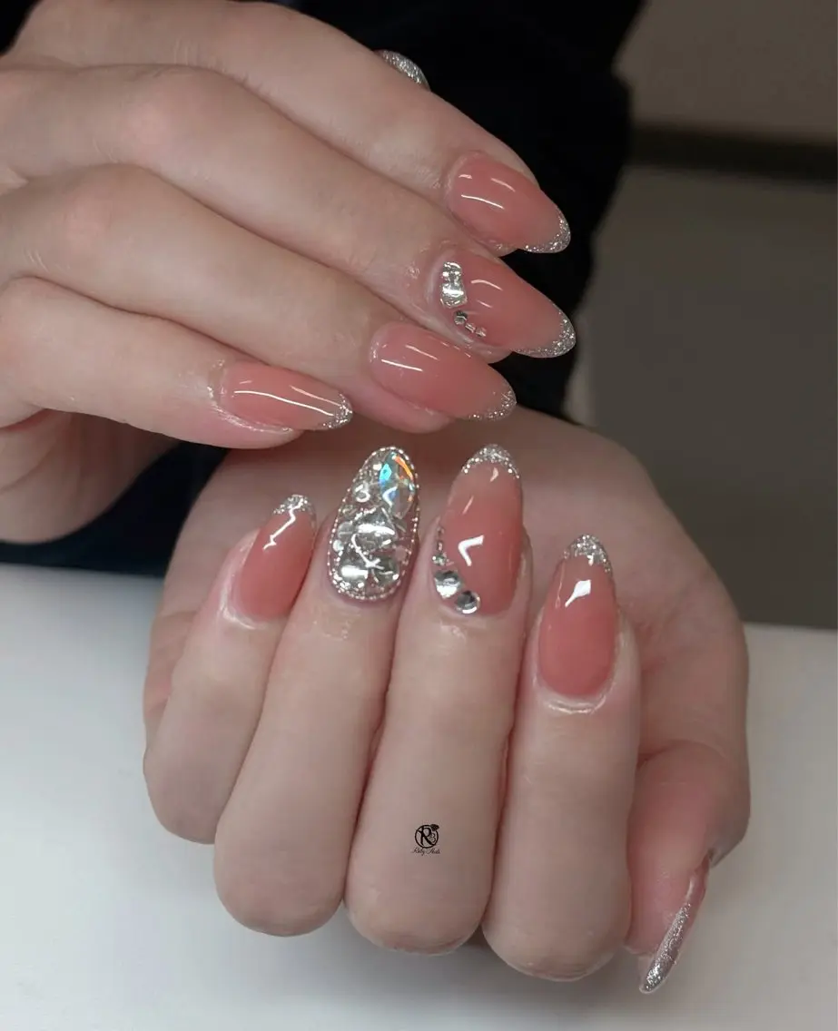 ネイル ボルドー ブラウン チークネイル ドット フットネイル ハンドネイル Ruby Nail 霞ヶ関店のネイルデザイン