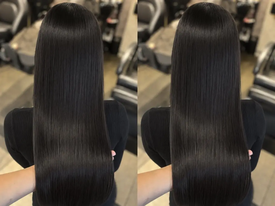ロング カラー 黒髪 相澤 咲希のヘアスタイル