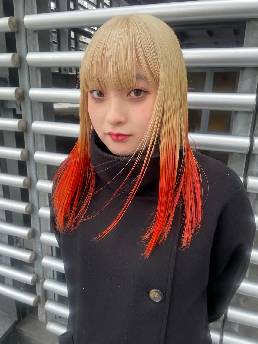セミロング ヘアカラー 神野 翔のヘアスタイル