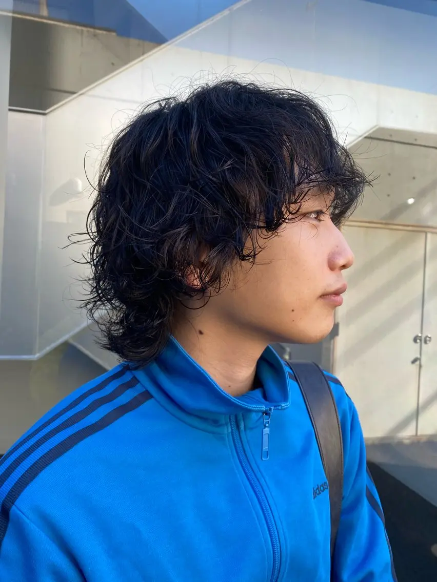 ミディアム パーマ メンズ カット パーマ メンズ得意です💥 ハユカといいます❗️のヘアスタイル