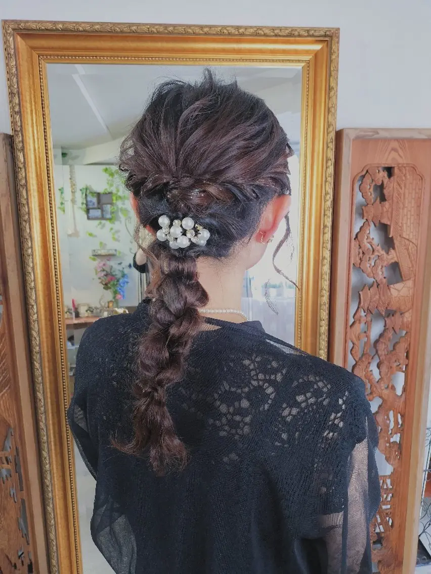 セミロング ヘアアレンジ 結婚式・ブライダル あさい もものその他イメージ