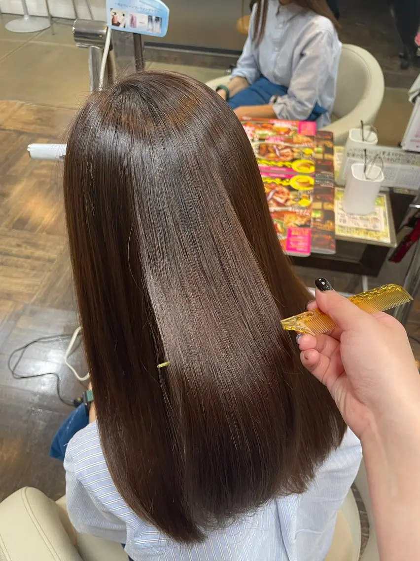 ロング カット 縮毛矯正 トリートメント <髪質改善>河野 🍑AVANCE.のヘアスタイル