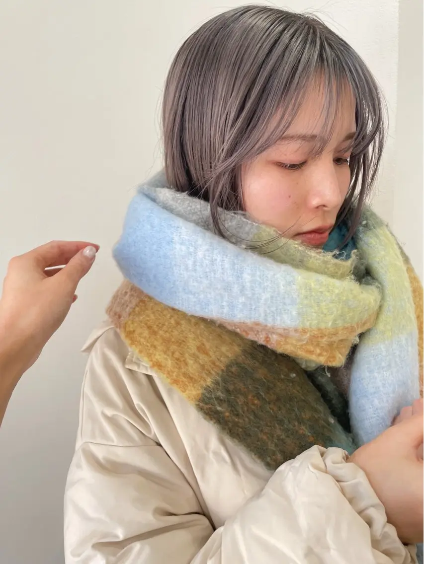 ミディアム カラー ベージュカラー ブリーチ HIBIKI/原宿 ハッシュカット🪄のヘアスタイル