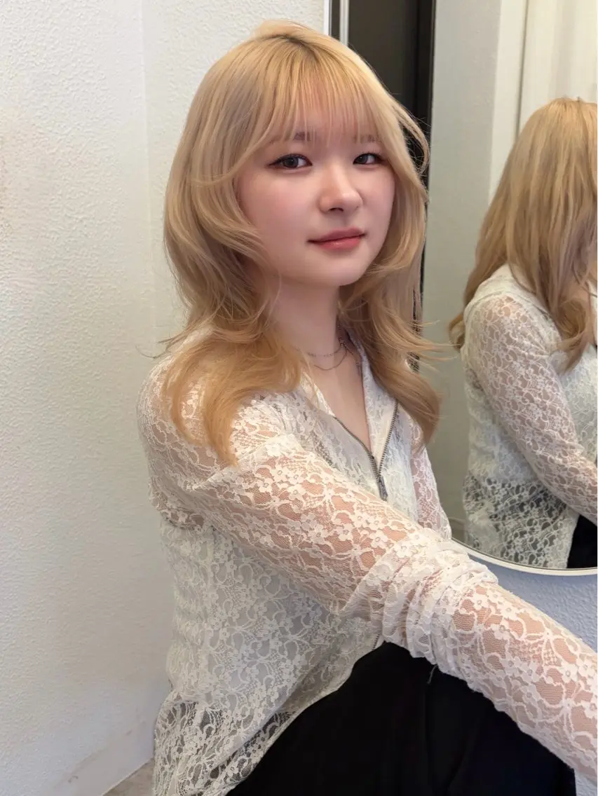 セミロング ハッシュカット レイヤーカット 💛レイヤー/ベージ ュ/kokoro💛のヘアスタイル