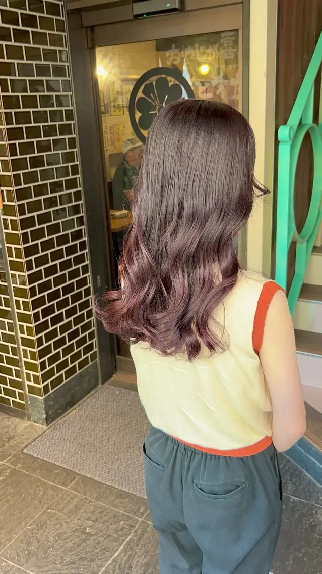 ロング カラー ヘアカラー トリートメント 【ブリーチ無しW】 【暗髪&暖色系】圭真のヘアスタイル