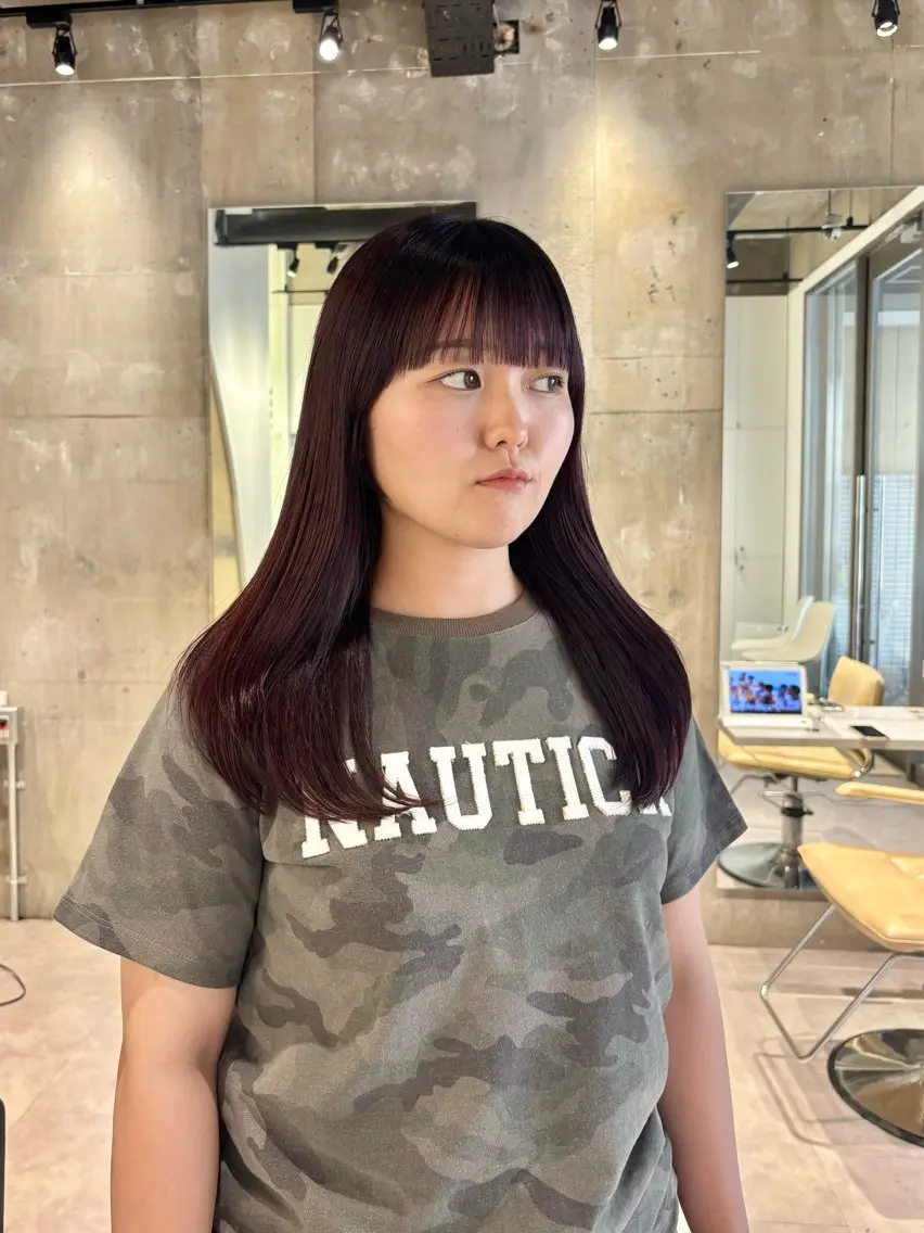 ロング カラー ブリーチ ブリーチなしカラー ピンクカラー mina🪐立川駅/ 無料ショートカットのヘアスタイル