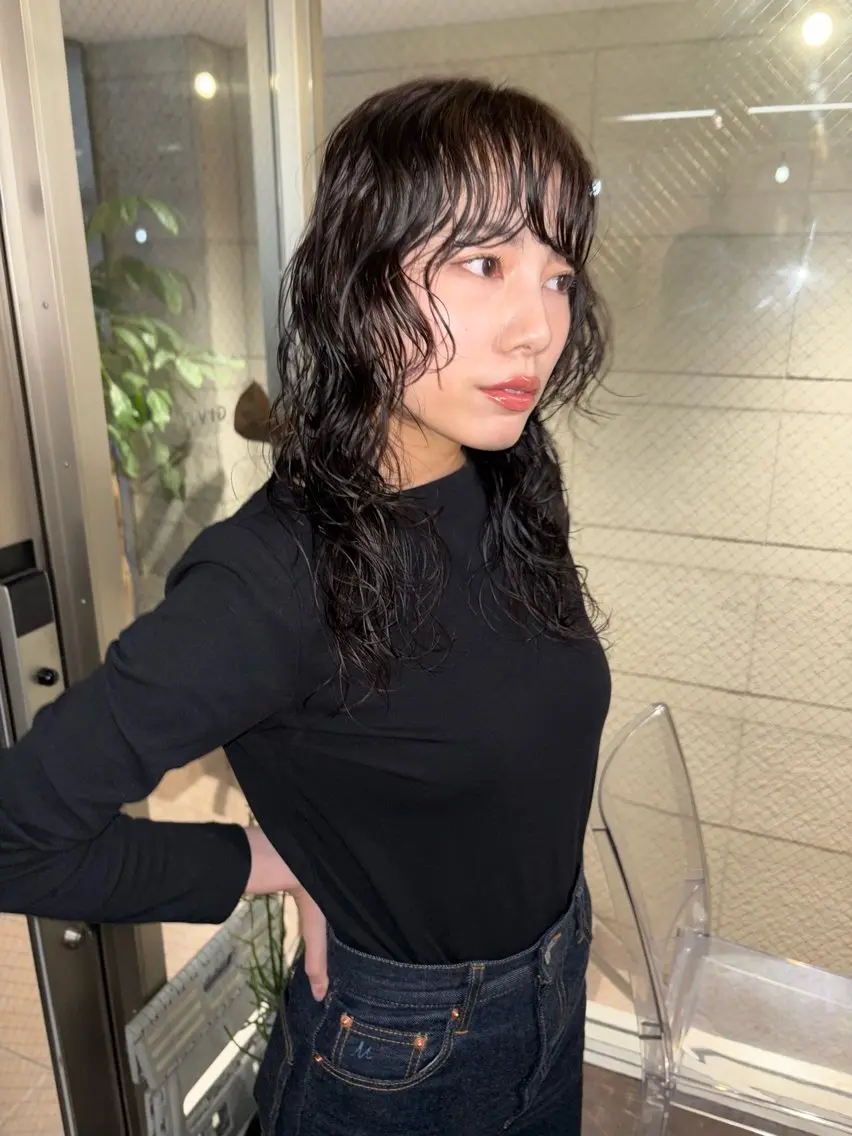 ロング パーマ カット パーマ 心斎橋/デザインカラ ー/海外風/ナツミのヘアスタイル