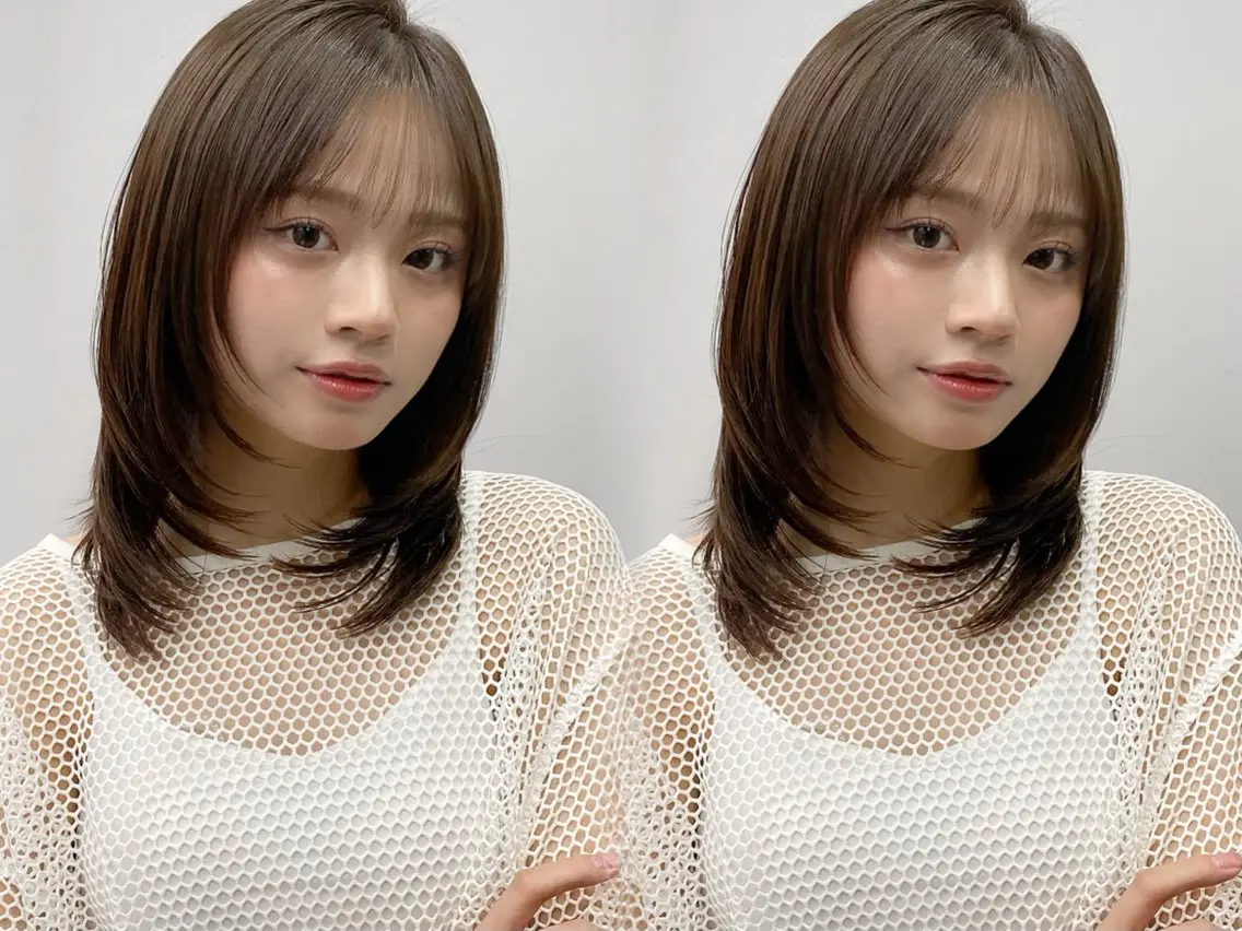 セミロング カラー レイヤーカット 縮毛矯正 カット ヘアカラー トリートメント レイヤー×髪質改善✨ 渋谷/佐藤侑哉のヘアスタイル
