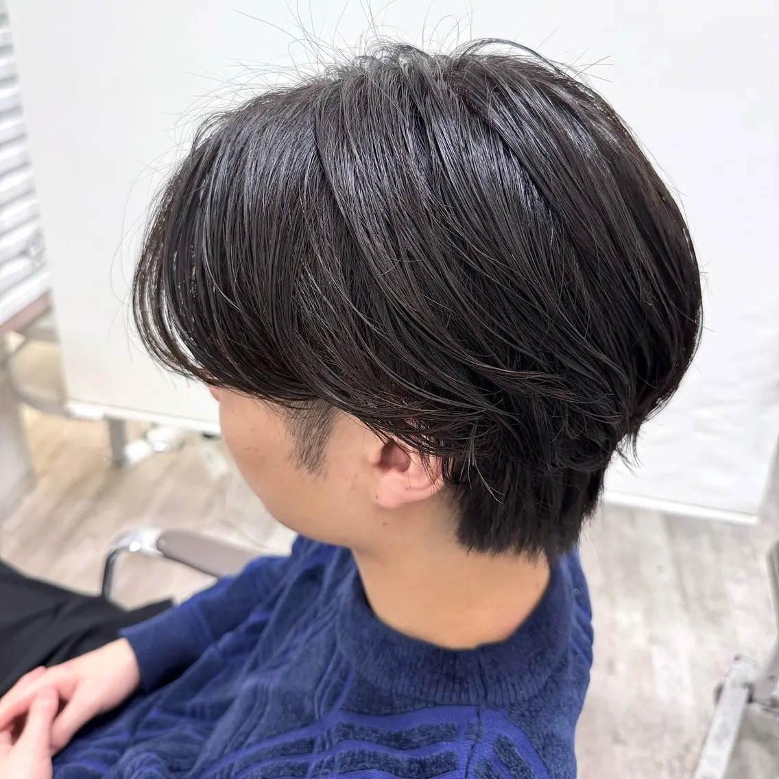 【韓国風メンズ】🛹ゆるサラセンターパート➕ニュアンスパーマ(ケア剤付)🐦🔥➕眉カット👦🏻の写真