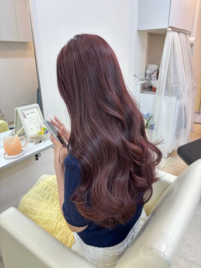 ロング カラー ブリーチ 透明感カラー ダブルカラー ラベンダーカラー ブリーチなしカラー カット ヘアカラー トリートメント 赤羽美容師 ayunaのヘアスタイル