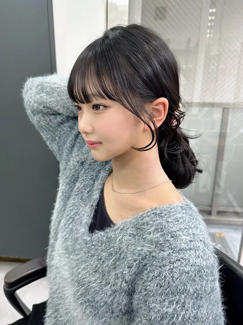 ミディアム カラー 顔周りカット 似合わせカット 小顔カット 木村 美紅のヘアスタイル
