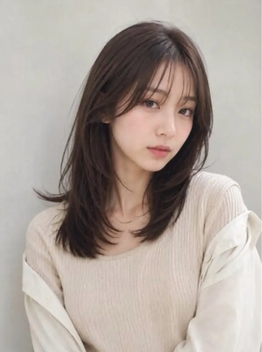ミディアム カット 森 彩由奈のヘアスタイル