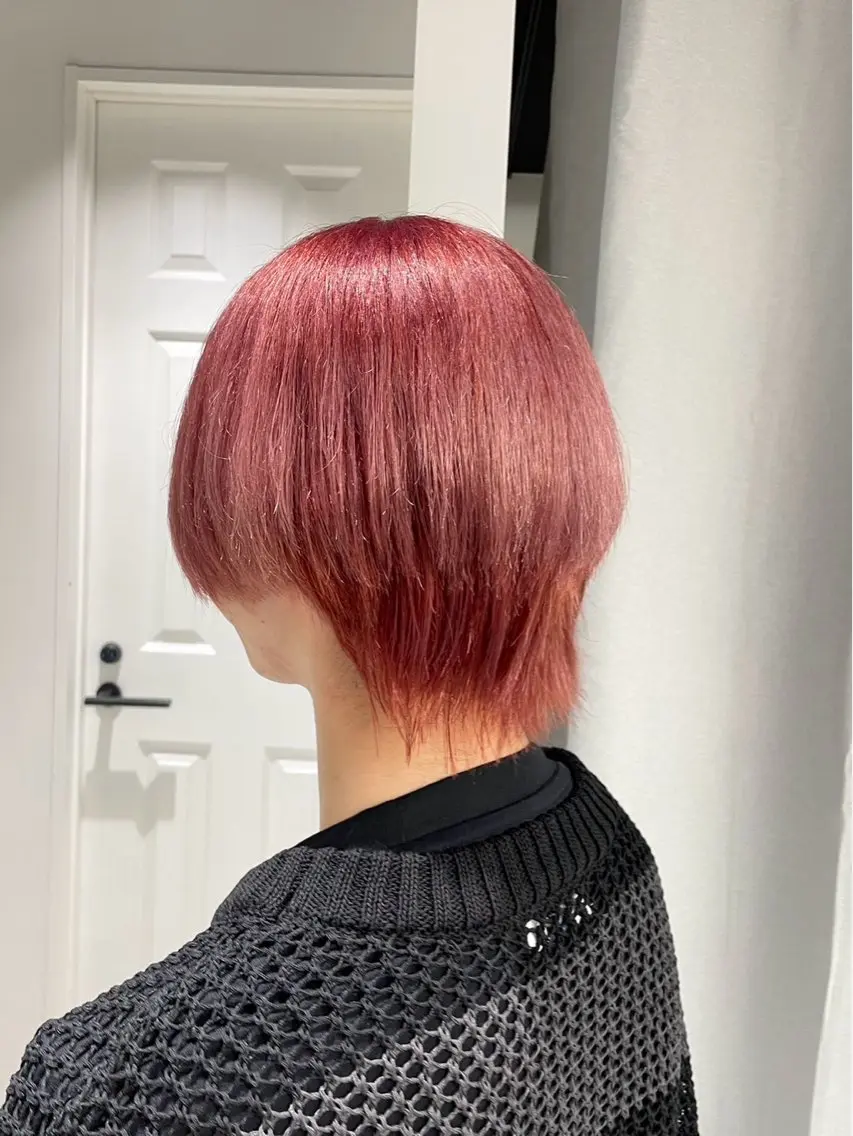 ショート カラー ピンクカラー レッドカラー 似合わせ SHOYAのヘアスタイル