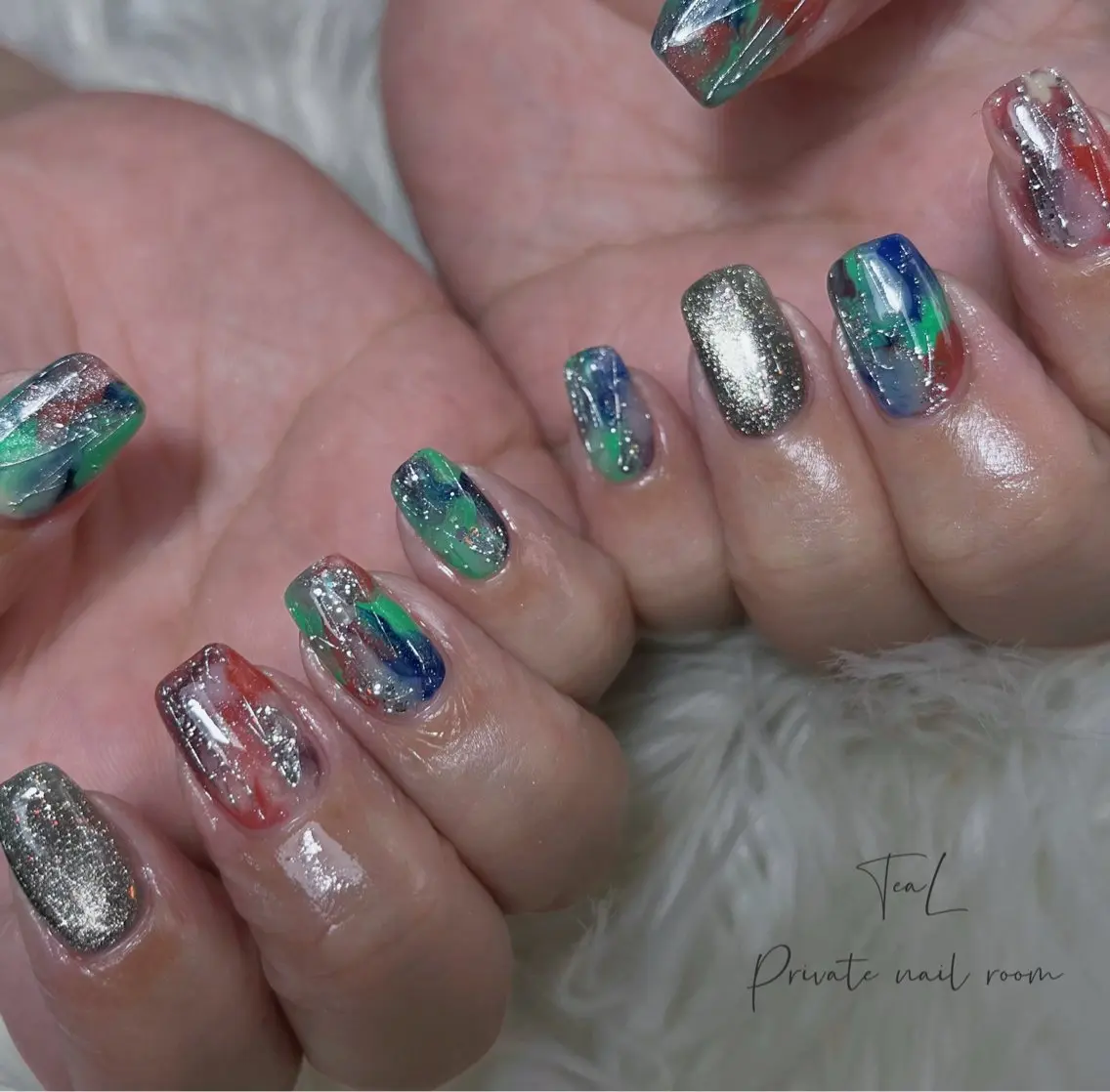 ネイル ニュアンスネイル ハンドネイル TeaL nailのネイルデザイン